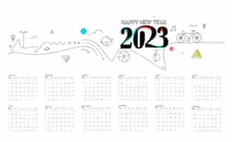 Vettore gratuito calendario 2023 felice anno nuovo design