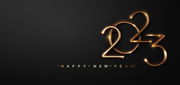 2023 Happy New Year Background Design Vector Greeting Card Banner