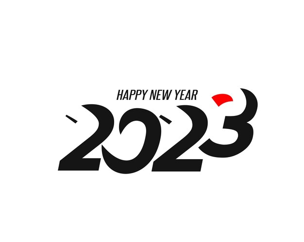 2023 新年あけましておめでとうございますテキスト タイポグラフィ デザイン パターン ベクトル図