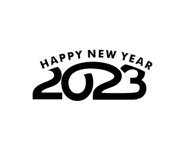 無料ベクター 2023 新年あけましておめでとうございますテキスト タイポグラフィ デザイン パターン ベクトル図