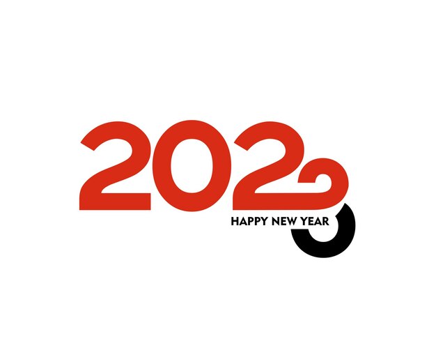2023 新年あけましておめでとうございますテキスト タイポグラフィ デザイン パターン ベクトル図