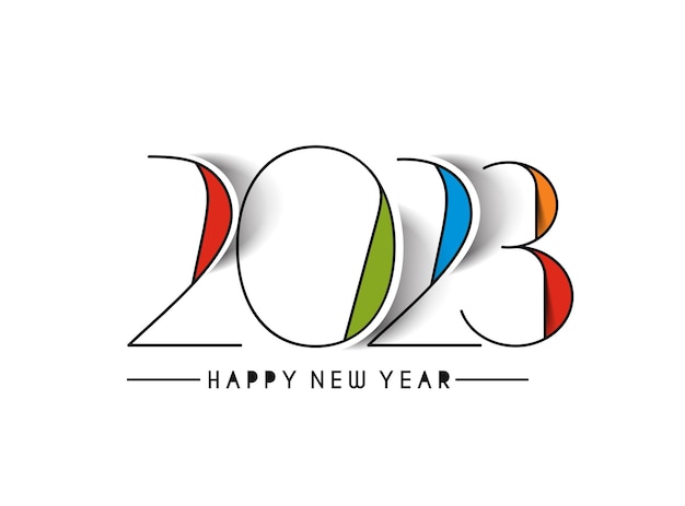2023 happy new year text typography design patter vector illustration