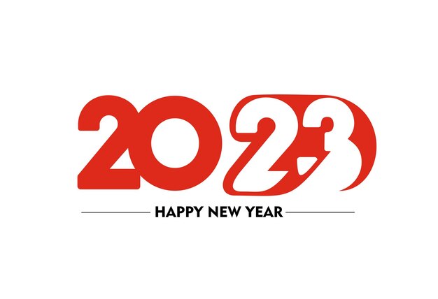 2023 happy new year text typography design patter vector illustration