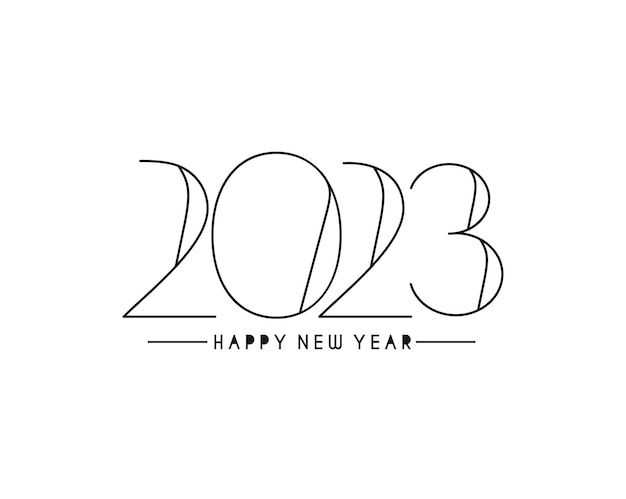 2023 happy new year text typography design patter vector illustration