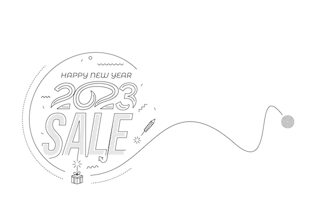2023 새해 복 많이 받으세요 텍스트 타이포그래피 디자인 포스터 템플릿 브로셔 장식 전단지 배너 디자인