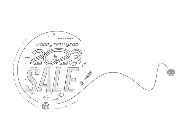 2023 С Новым Годом Текстовая Типография Дизайн Шаблон плаката Брошюра оформленный флаер Дизайн баннера