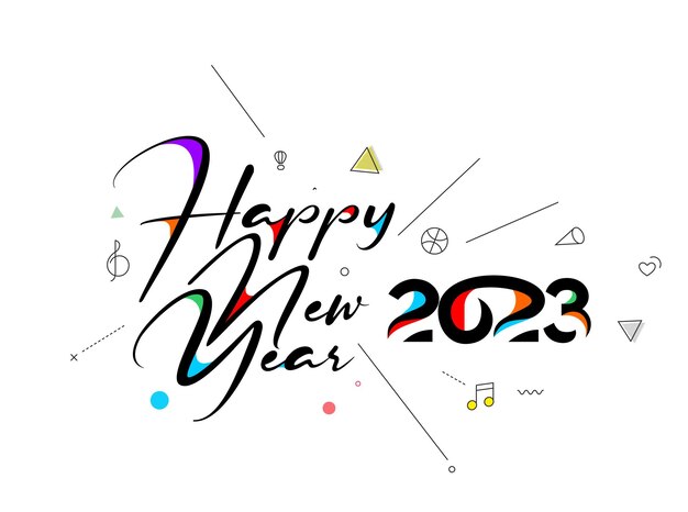 2023 Happy New Year Text Typography Design Poster template brochure decorated flyer banner design