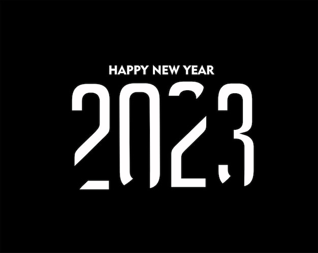 Free vector 2023 happy new year text typography design poster template brochure, decorated, flyer banner design.