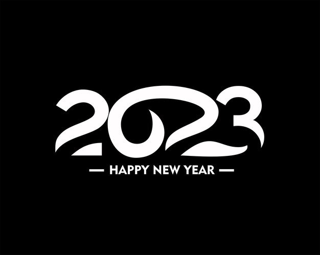 2023 新年あけましておめでとうございますテキスト タイポグラフィ デザイン ポスター テンプレート パンフレット、装飾、チラシ バナー デザイン。