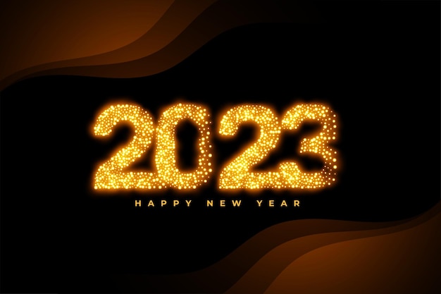 2023 lettering in golden sparkle for new year occasion