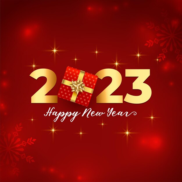 2023 new year banner with christmas giftbox design in shiny background vector illustration