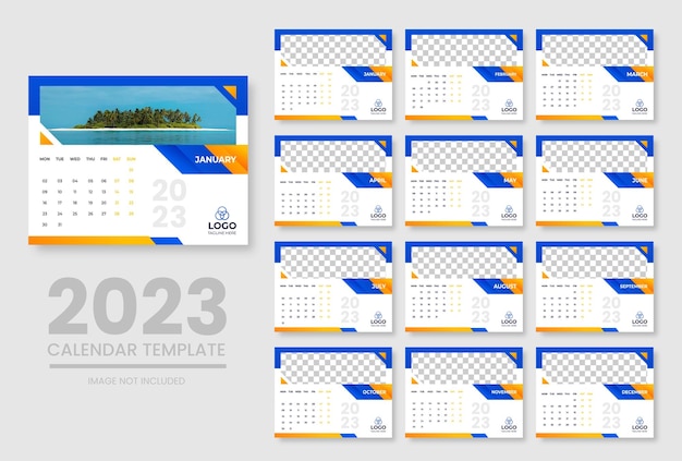 2023 new year clean calendar template