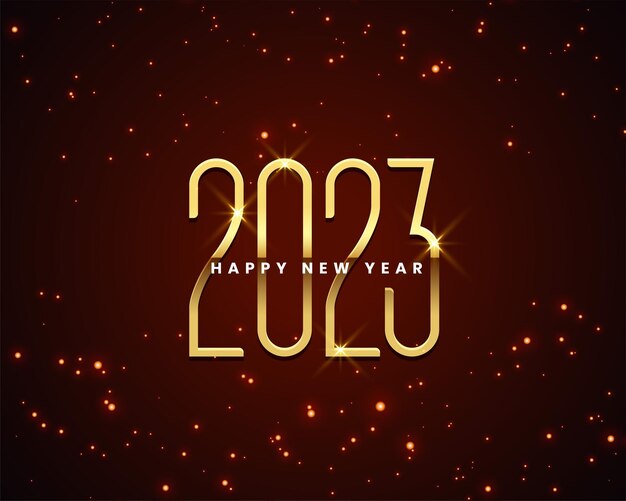 2023 new year wishes card in shiny background