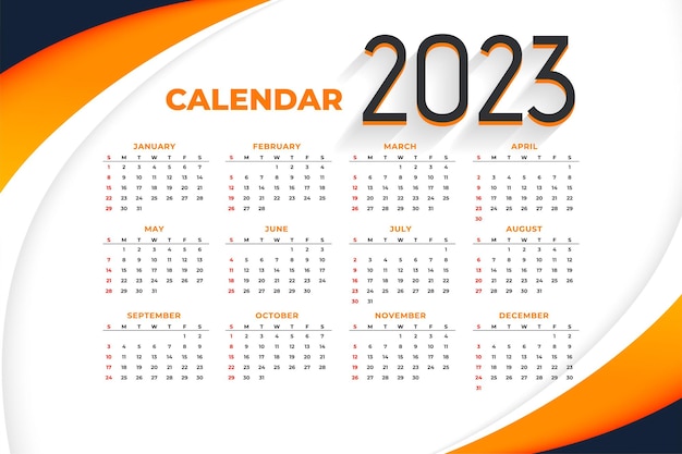 2023 office calendar template in modern style