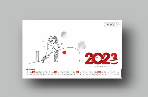 Calendario settembre 2023 felice anno nuovo design