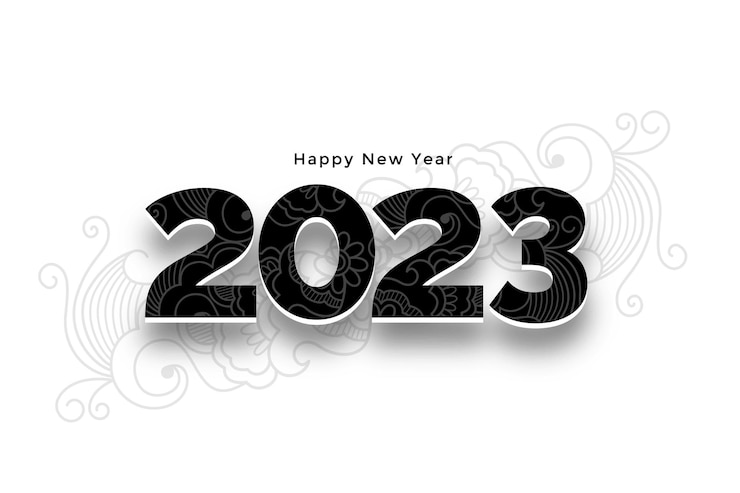 मुफ़्त वेक्टर 2023 text in minimal style for new year holiday banner