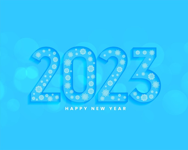 2023 text in snowflake style for new year winter season card