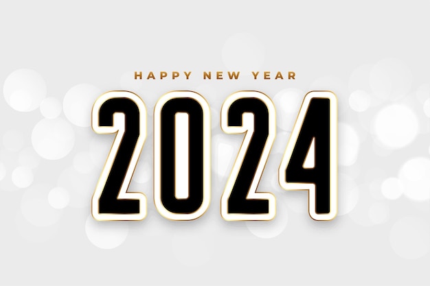 Бесплатное векторное изображение 2024 новогодний праздничный фон наклейки с вектором эффекта боке