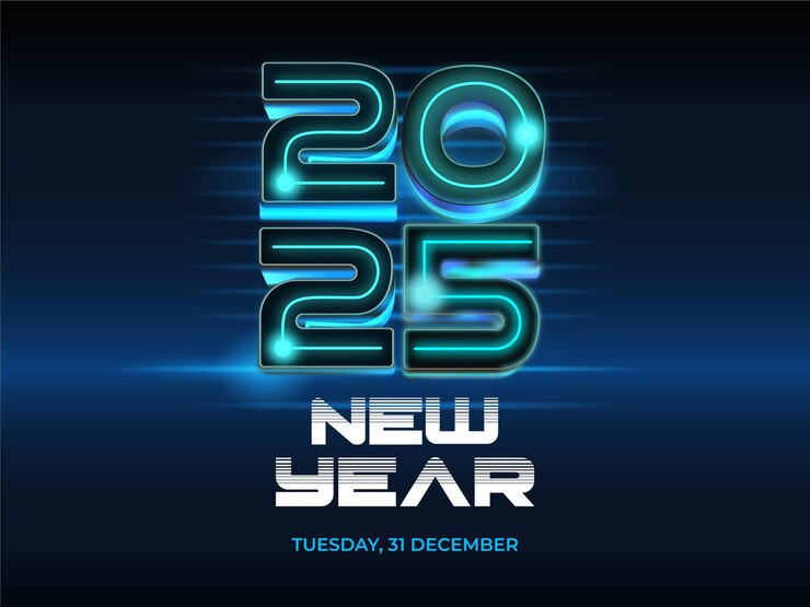 Free Vector 2025 happy new year banner design vector illustration
