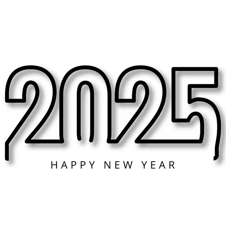 Free Vector 2025 new year celebration card on white background
