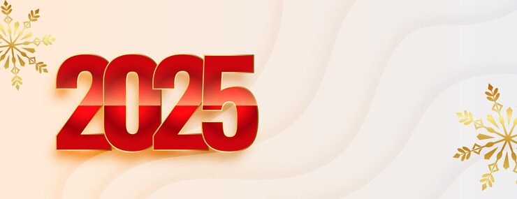 Free Vector 2025 new year event banner with text space