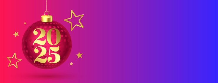 Free Vector 2025 new year greeting wallpaper with text space