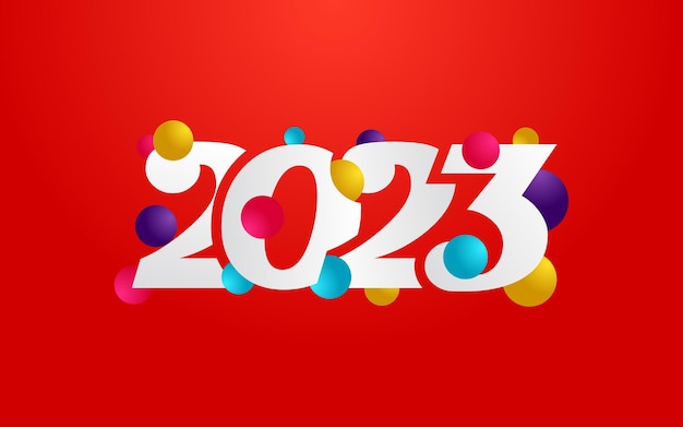 Vettore gratuito 2029 design happy new year nuovo anno 2023 logo design per brochure design card banner decorazioni natalizie 2023 illustrazione vettoriale