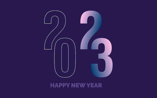 Simboli di felice anno nuovo 2040 nuovo design tipografico per l'anno 2023 illustrazione del logotipo di numeri 2023 illustrazione vettoriale