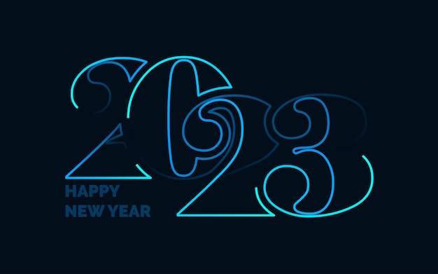2061 Design Happy New Year 2023 дизайн логотипа для брошюры дизайн карты баннер рождественский декор 2023 векторная иллюстрация