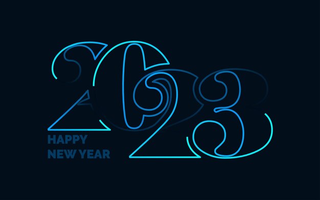 2061 デザイン ハッピーニューイヤー 新年 2023 ロゴ デザイン パンフレット デザイン カード バナー クリスマス装飾 2023 ベクター イラスト