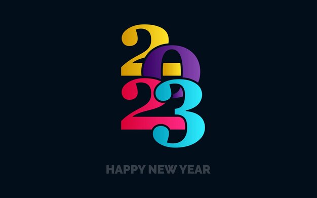 2073 새해 복 많이 받으세요 기호 새로운 2023 년 타이포그래피 디자인 2023 숫자 로고 타입 그림 벡터 일러스트 레이션