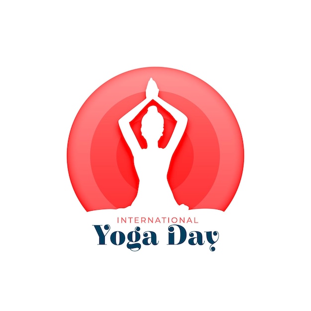 21st june international day of yoga background in paper style