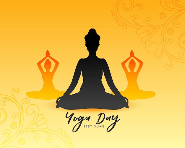 Free vector 21st june world yoga day background for fitness and relaxation