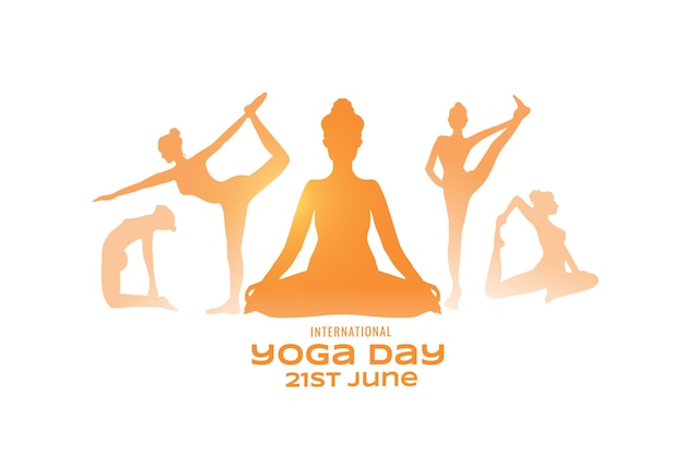 Vettore gratuito sfondo dell'evento della giornata di yoga del 21 giugno per il tema ispirato alla terapia