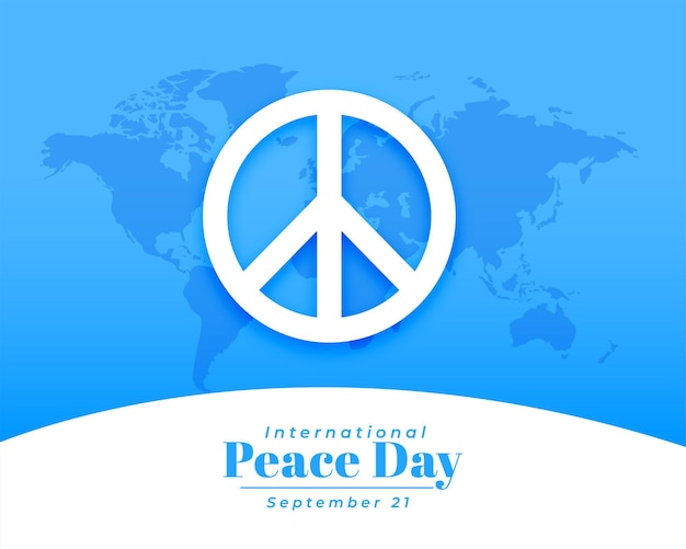 Free vector 21st september international peace day event card with world map vector