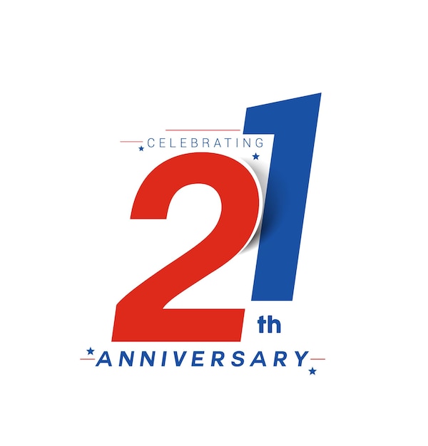 Free vector 21th years anniversary celebration design