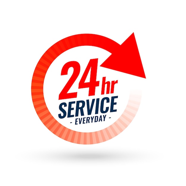 Free vector 24 hour everyday open service background for help and support