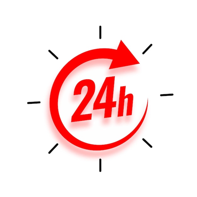 Бесплатное векторное изображение 24-часовой ежедневный фон концепции открытого обслуживания