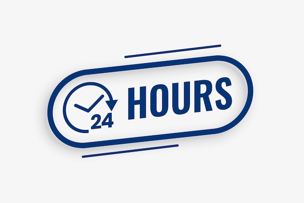 24 hour open service assistance background with clock design vector