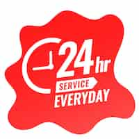 Free vector 24 hour service everyday banner with clock design