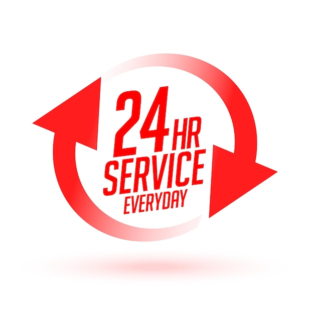 Free vector 24 hour of service everyday concept background