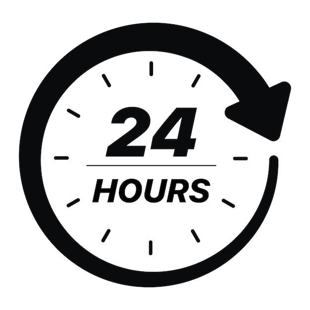 Free vector 24 hour timer clock black