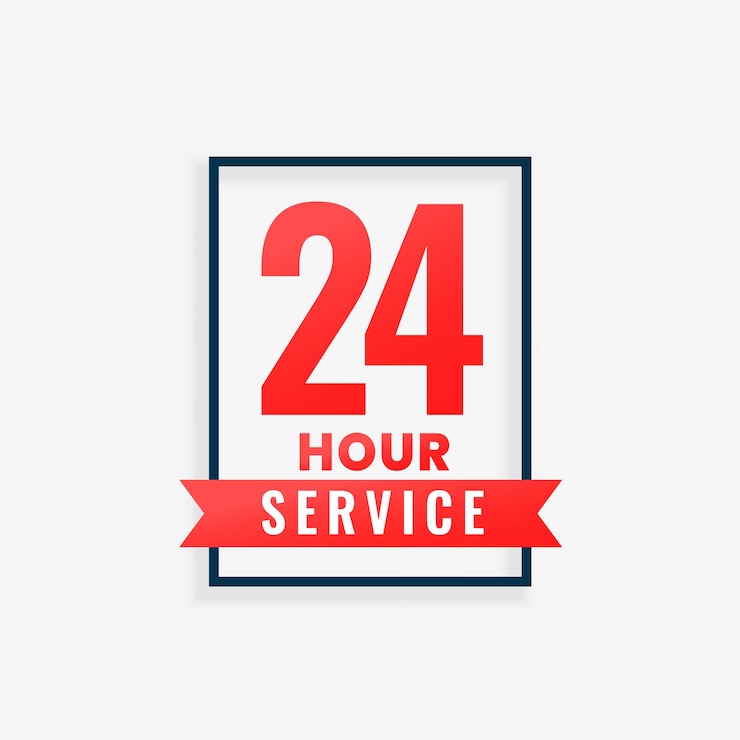 Free Vector 24 hour and a week open service background for communication vector