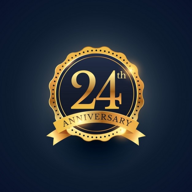 Free vector 24th anniversary, golden edition