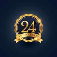 Free vector 24th anniversary, golden edition