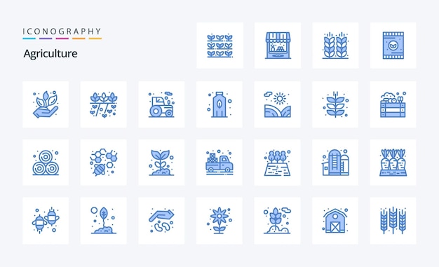 25 Agriculture Blue icon pack Vector icons illustration