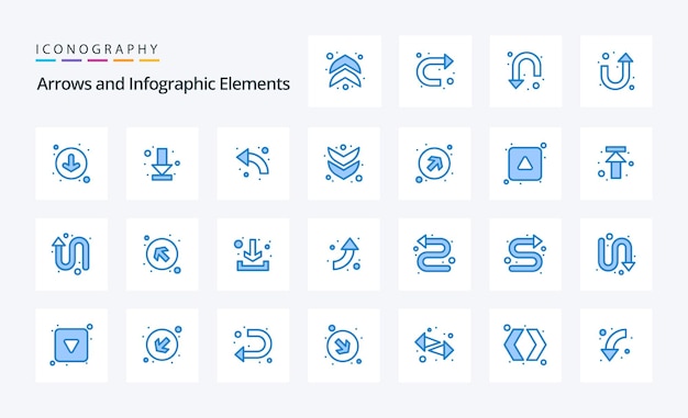 Free vector 25 arrow blue icon pack vector icons illustration