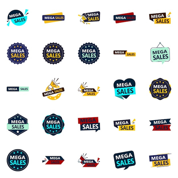 Free vector 25 eye catching vector designs in the mega sale bundle perfect for marketing