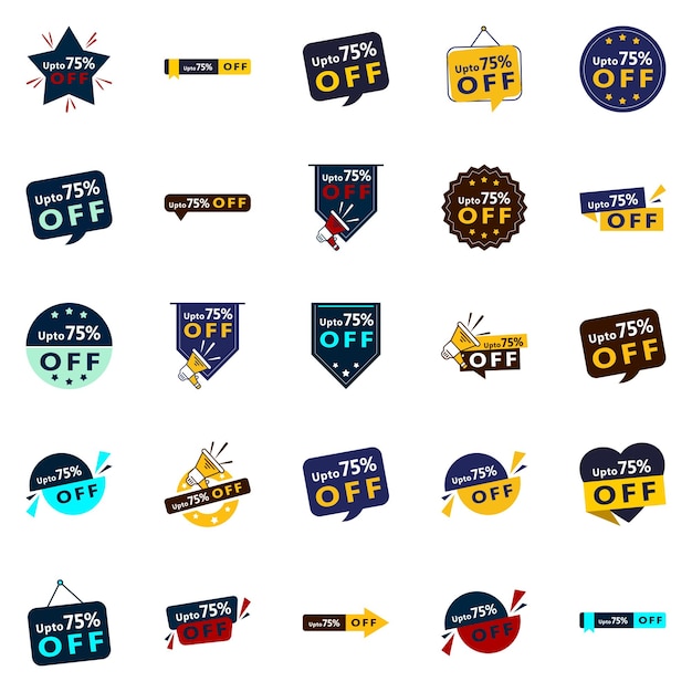 Free vector 25 eye catching vector designs in the up to 70 off pack perfect for sale marketing