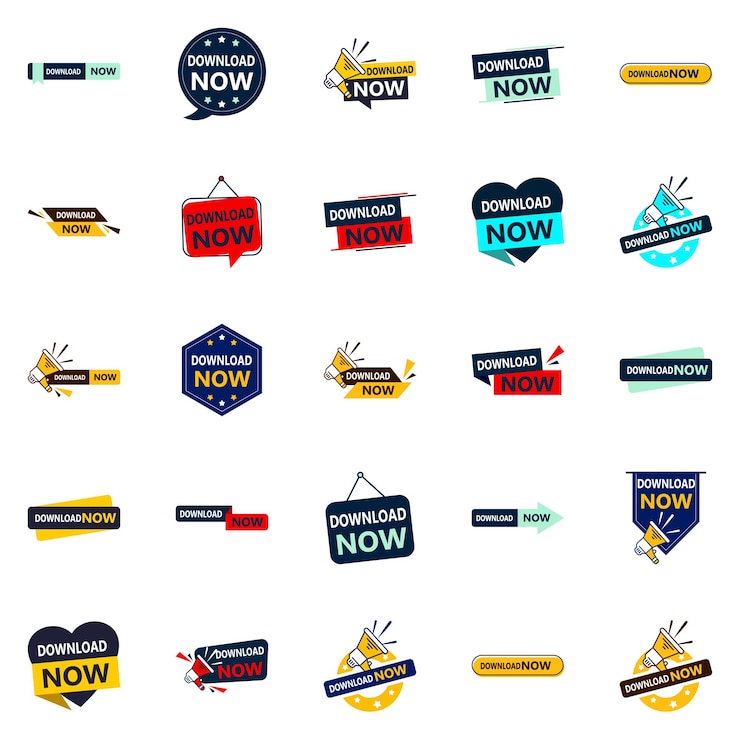 Free Vector 25 professional download now sign templates